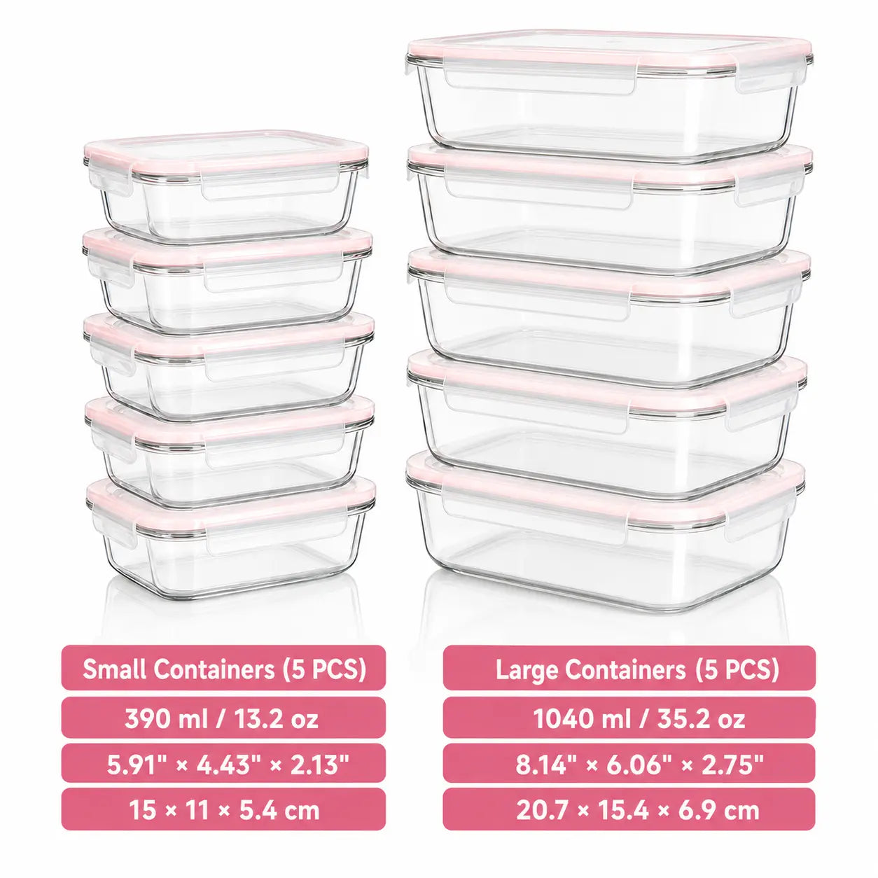 Borosilicate Glass Food Storage Containers (8-Piece)