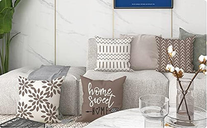 Khaki Linen Throw Pillow Covers 16x16 (Set of 4)
