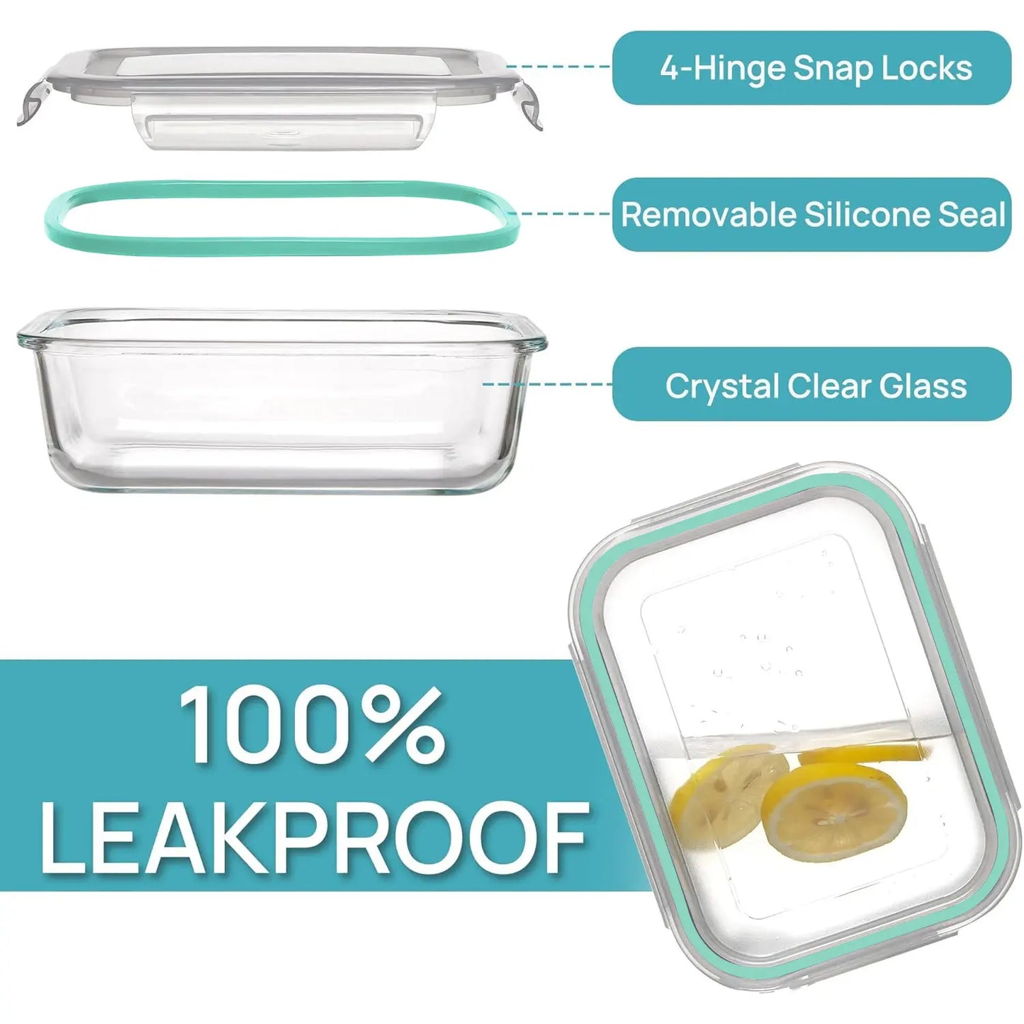 Borosilicate Glass Food Storage Containers (8-Piece)