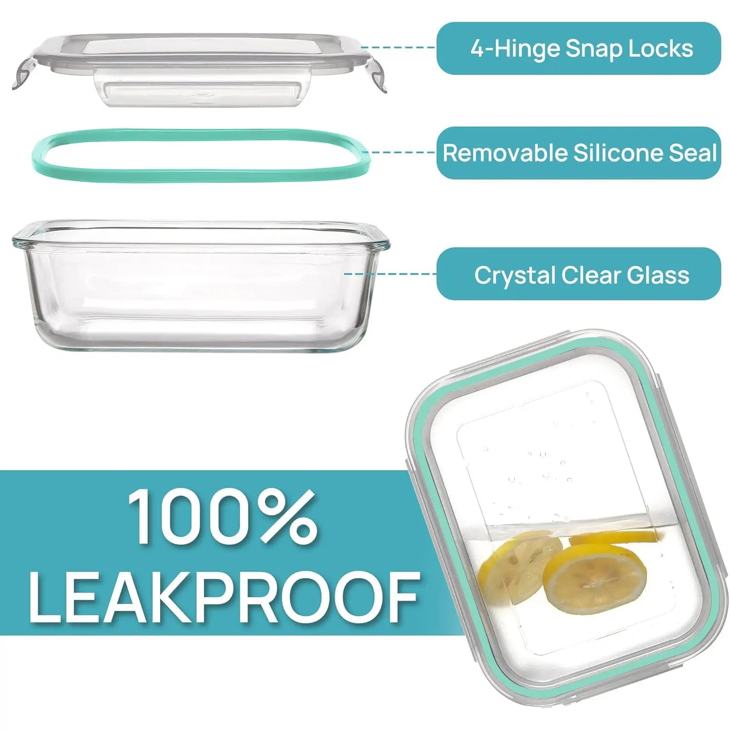 Borosilicate Glass Food Storage Containers (8-Piece)