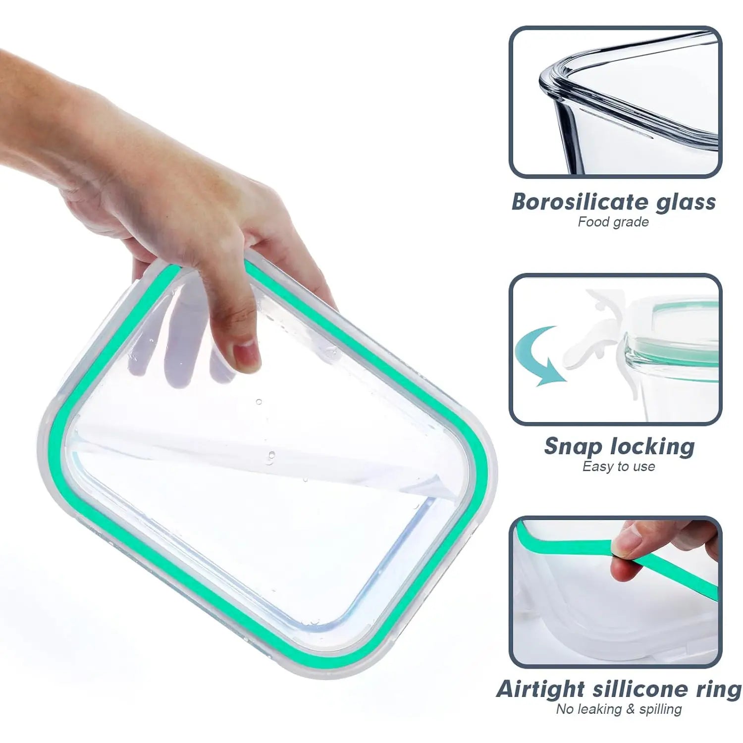 Borosilicate Glass Food Storage Containers (8-Piece)