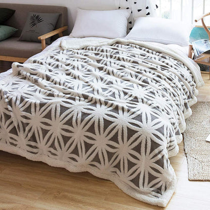 Grey Sherpa Fleece Throw Blanket (71" × 80")
