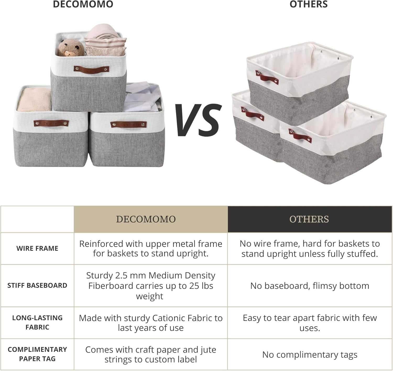 Large Fabric Storage Bins (Set of 4)