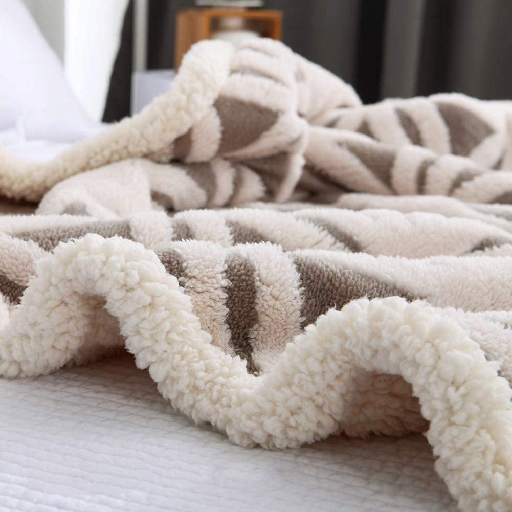 Grey Sherpa Fleece Throw Blanket (71" × 80")