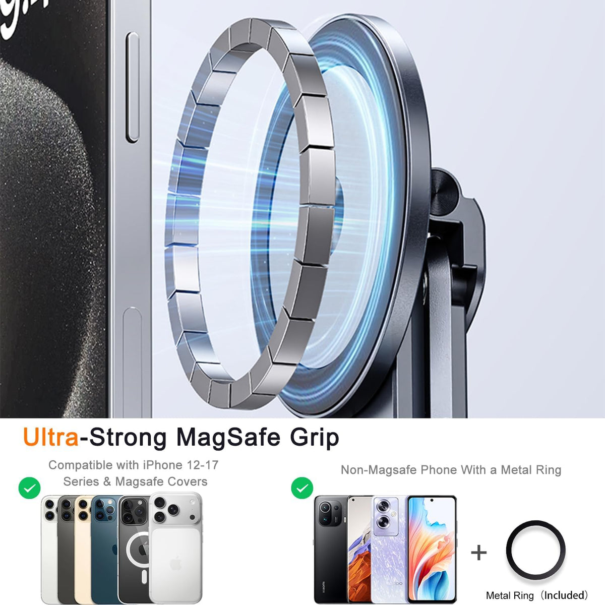 4-in-1 Foldable Aluminum Device Stand – MagSafe Compatible