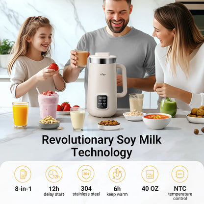 Bear 8-in-1 Nut Milk Maker – 40oz Self-Cleaning