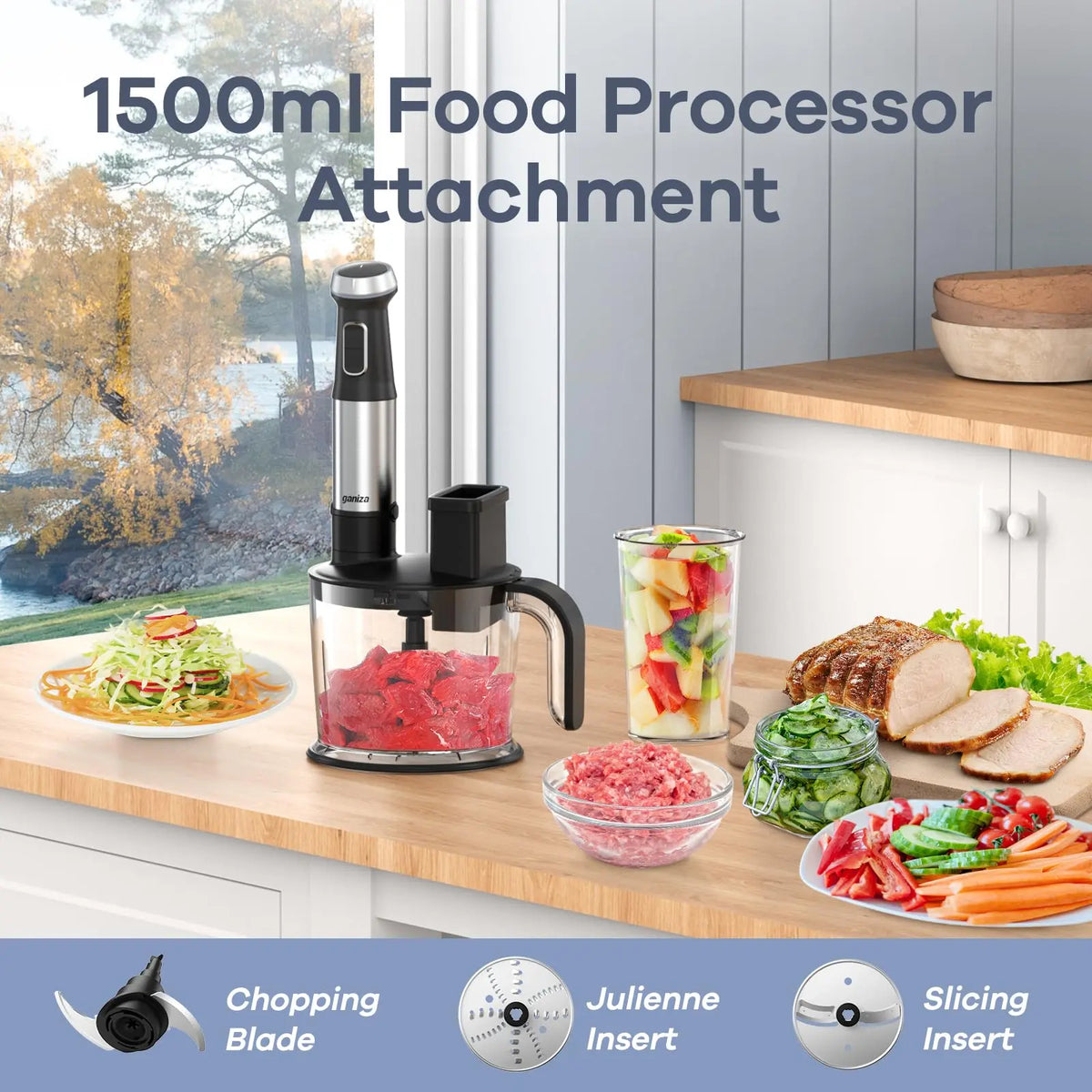 1000W 7-in-1 Immersion Blender with 15 Speeds