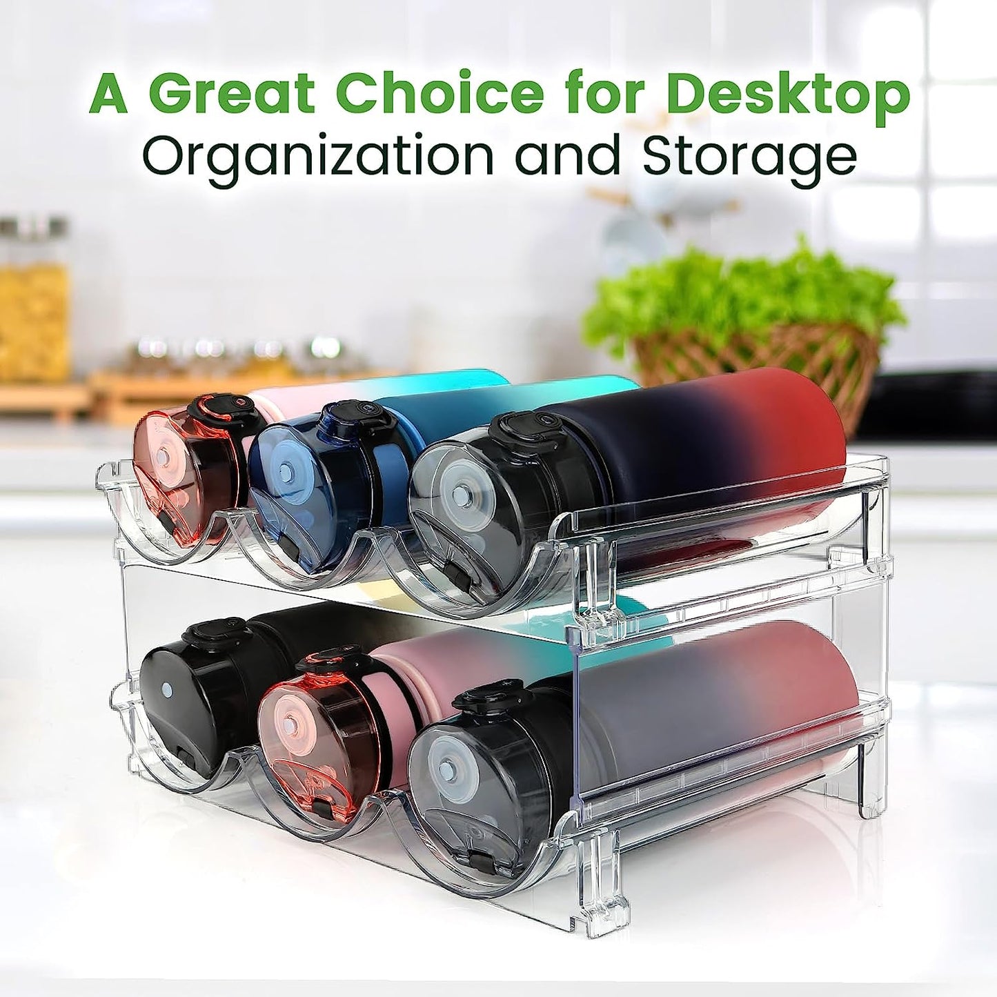 Stackable Water Bottle Organizer (2-Pack)