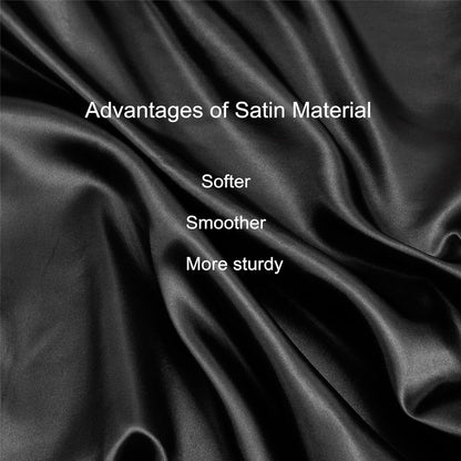 Black Satin Pillowcase Set with Eye Mask & Scrunchie