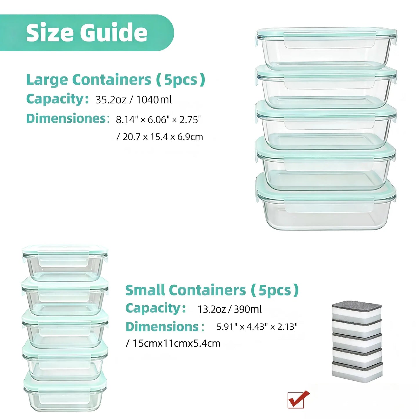 Borosilicate Glass Food Storage Containers (8-Piece)