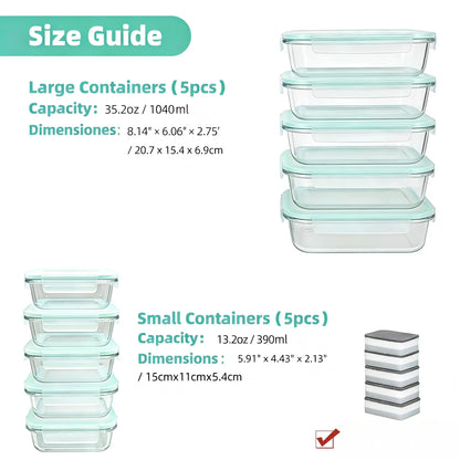 Borosilicate Glass Food Storage Containers (8-Piece)