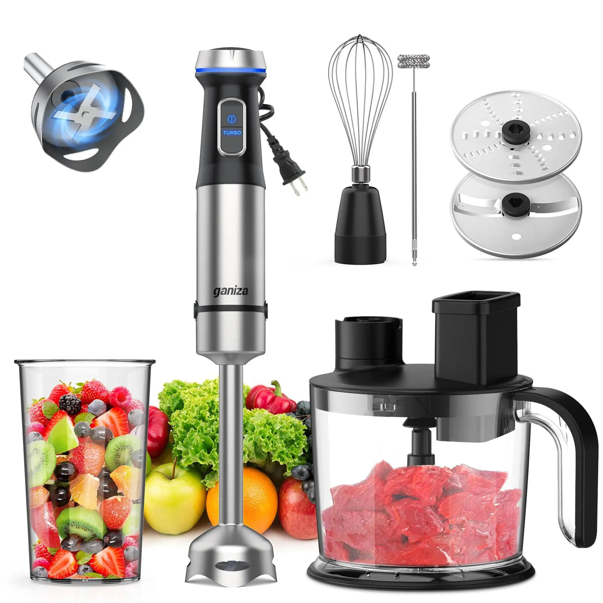 1000W 7-in-1 Immersion Blender with 15 Speeds