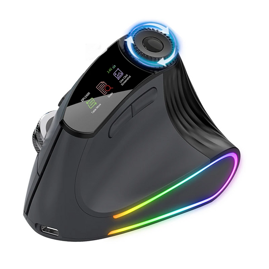 RGB Wireless Vertical Ergonomic Mouse – Tri-Mode