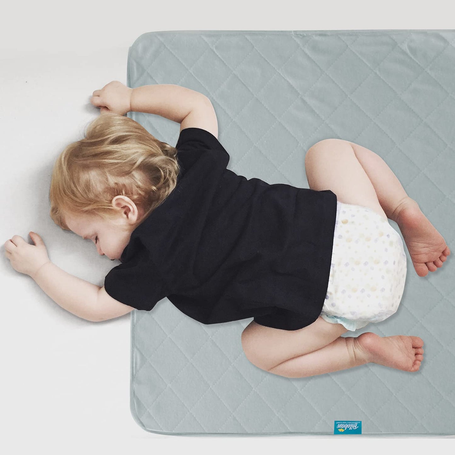 Grey Waterproof Crib Mattress Protector Pad (27" x 38")