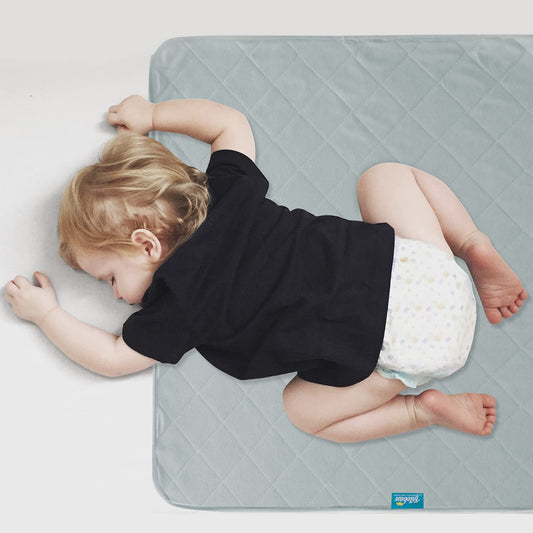 Grey Waterproof Crib Mattress Protector Pad (27" x 38")