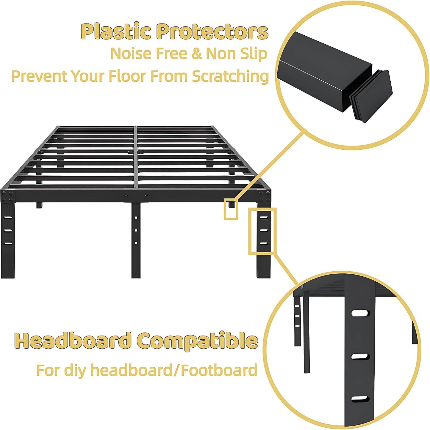 Heavy Duty King Metal Bed Frame