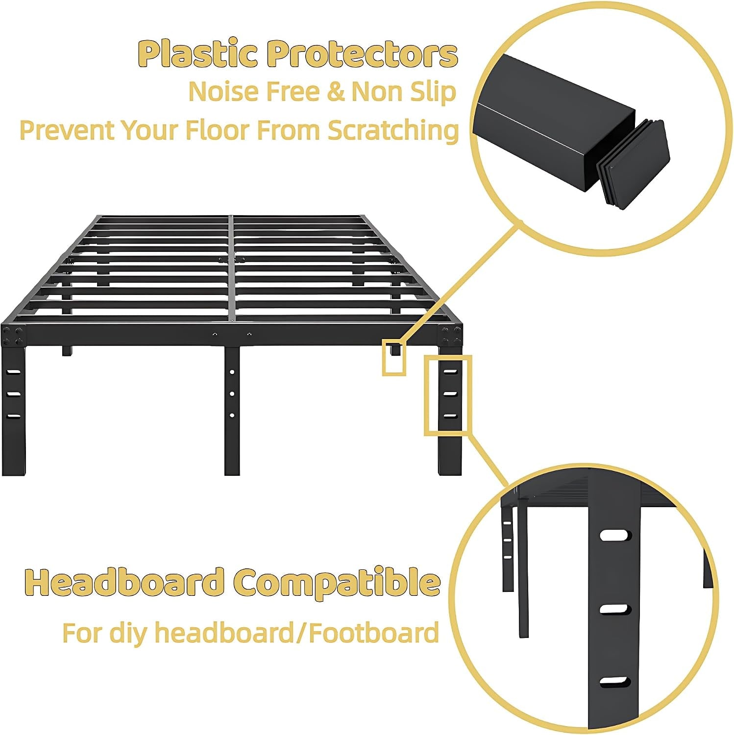 Heavy Duty King Metal Bed Frame