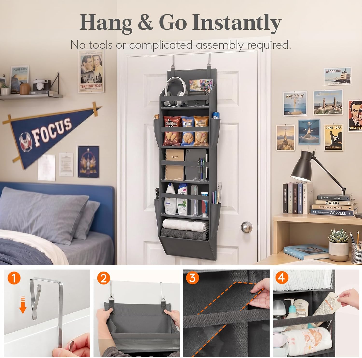 5 Tier Over-the-Door Storage Organizer