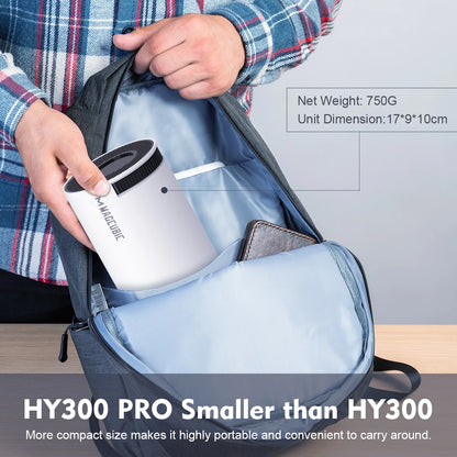 HY300 Pro Mini Projector – 720P Android 14, 8K Support