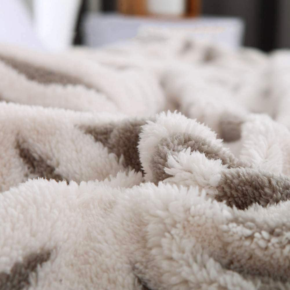 Grey Sherpa Fleece Throw Blanket (71" × 80")
