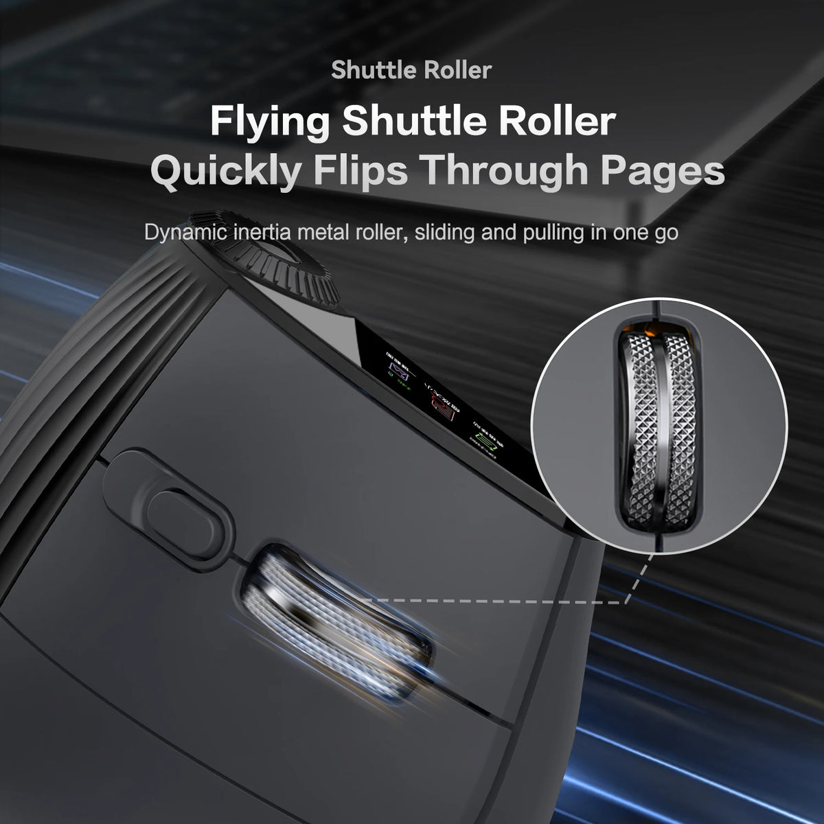 RGB Wireless Vertical Ergonomic Mouse – Tri-Mode
