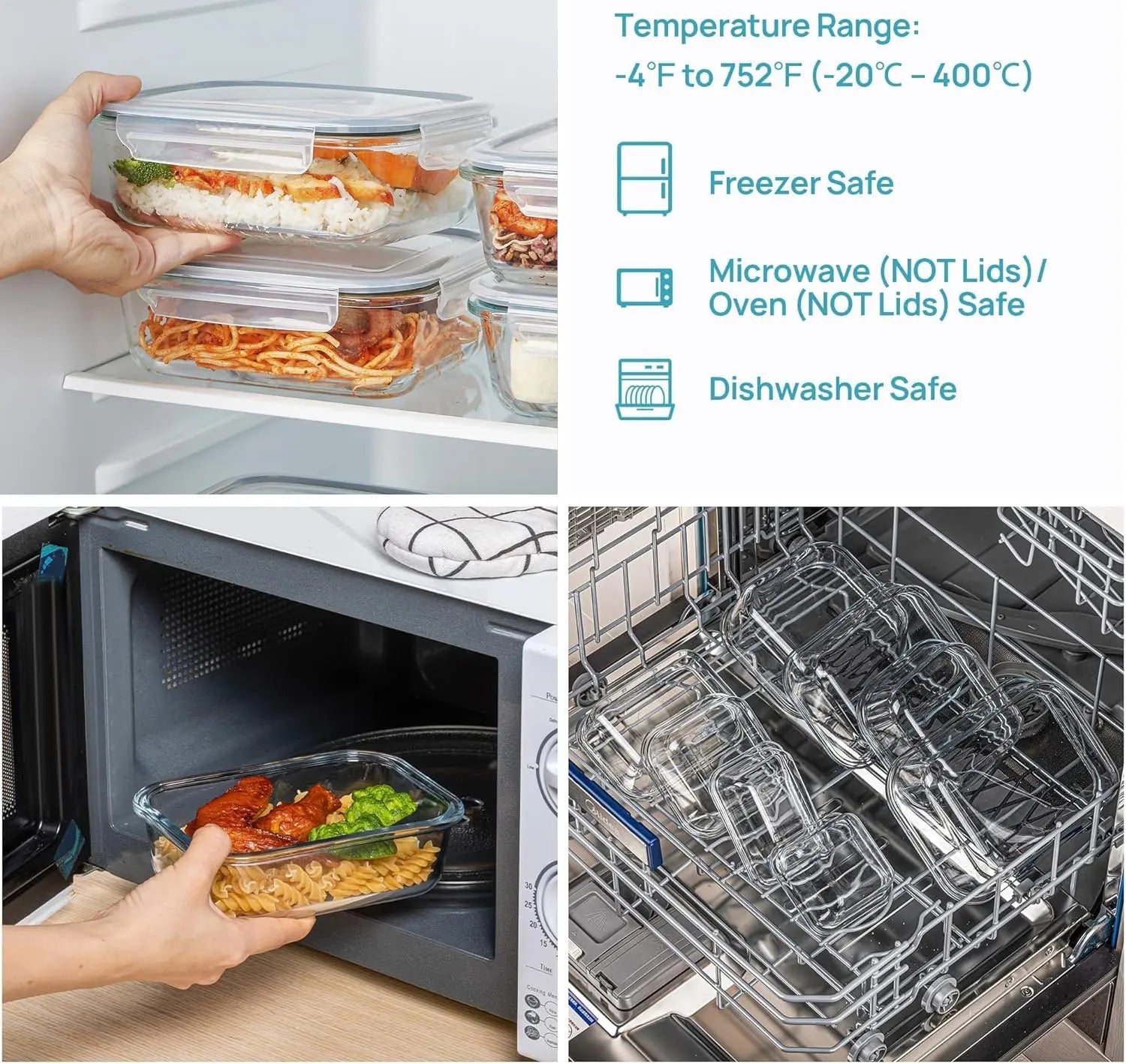 Borosilicate Glass Food Storage Containers (8-Piece)