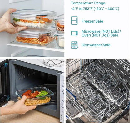 Borosilicate Glass Food Storage Containers (8-Piece)