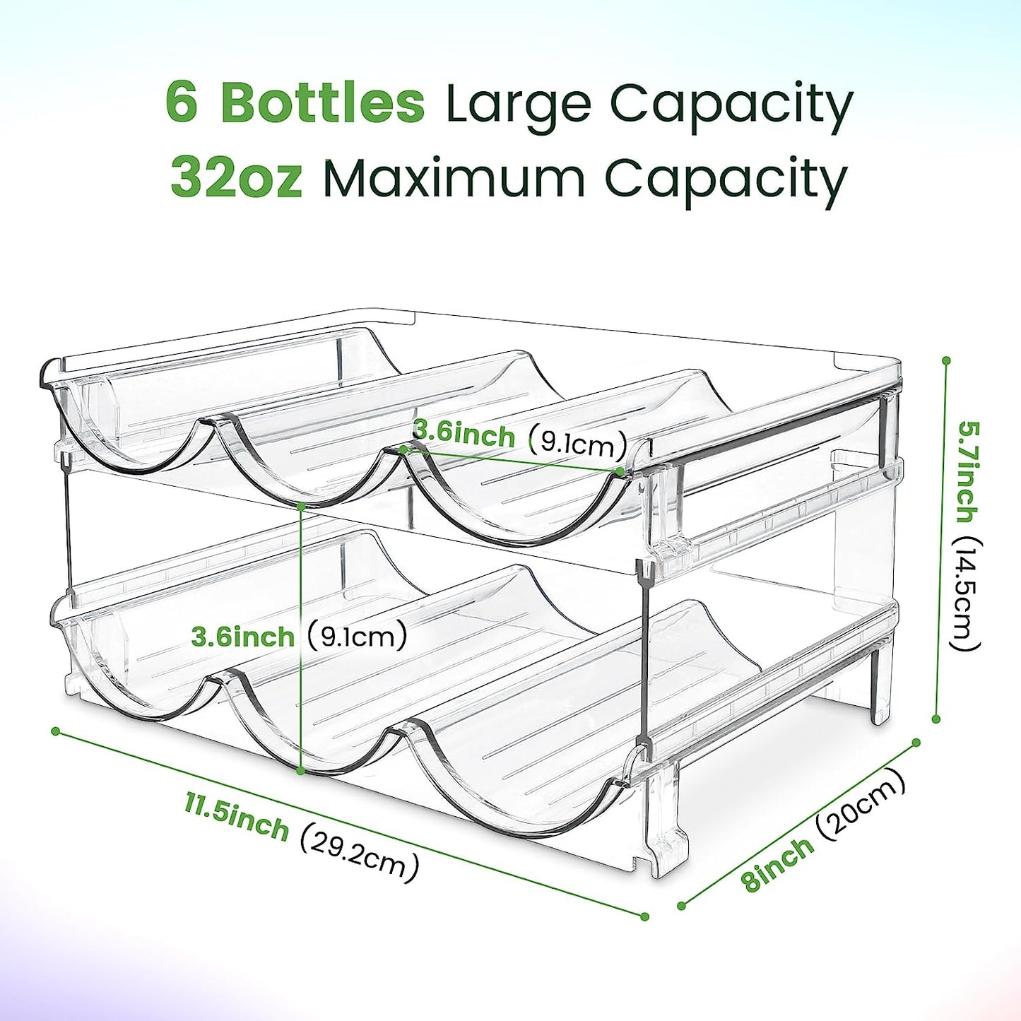 Stackable Water Bottle Organizer (2-Pack)