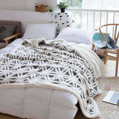 Grey Sherpa Fleece Throw Blanket (71" × 80")