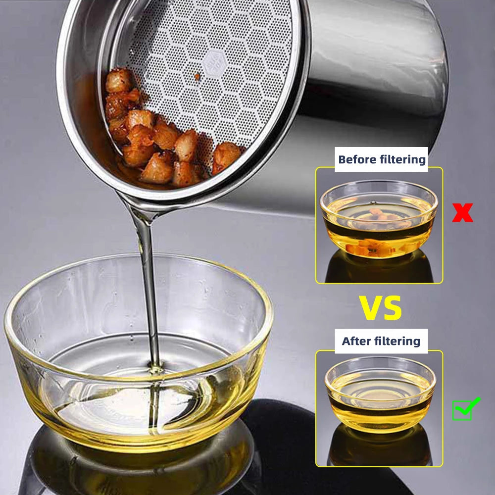 Stainless Steel Oil Strainer & Grease Container