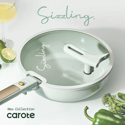 20-Piece Ceramic Nonstick Cookware Set with Detachable Handle