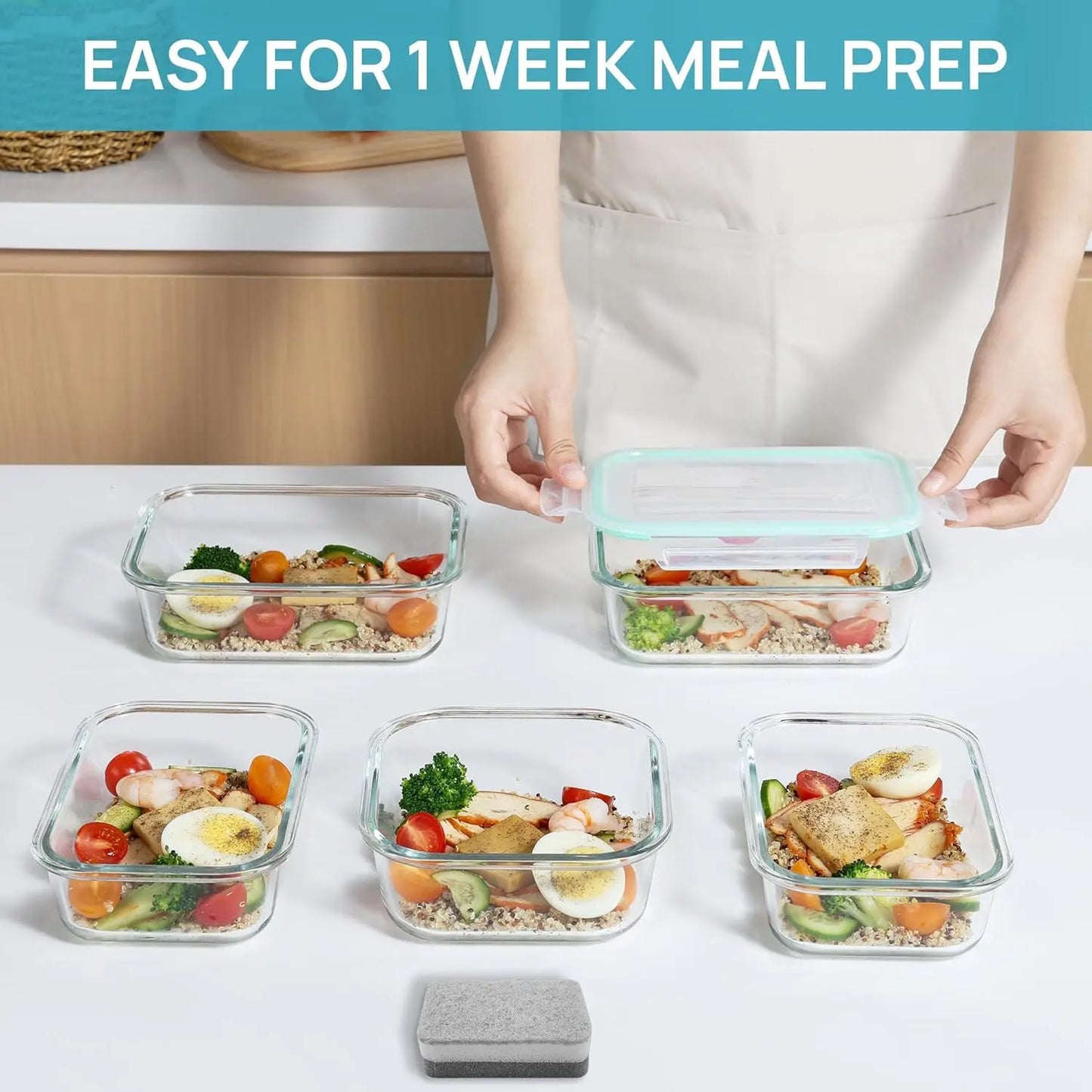 Borosilicate Glass Food Storage Containers (8-Piece)